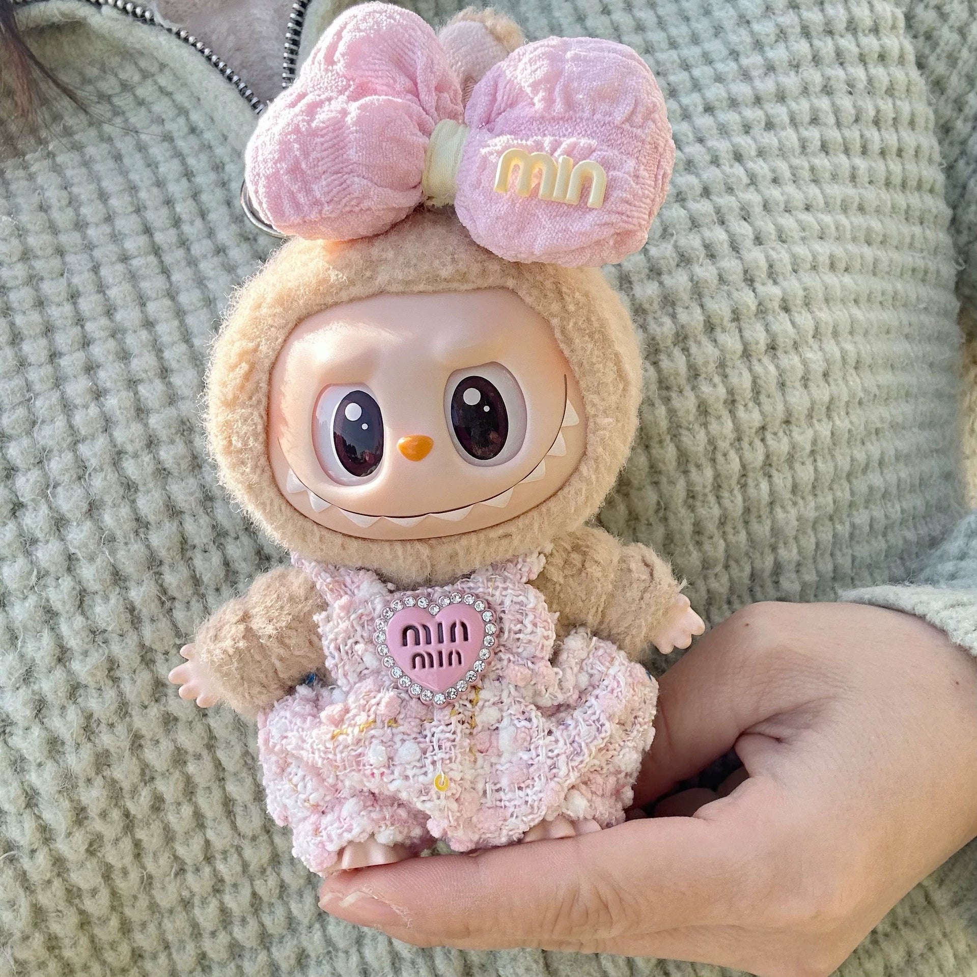 Pink Love Labubu Clothes | Handmade Labubu Outfit - Soft Friend