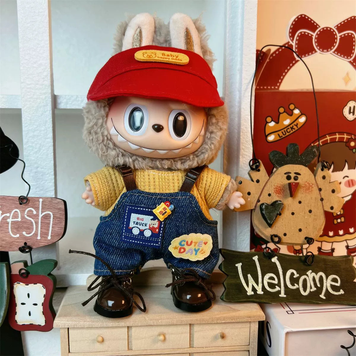 Painter Labubu Clothes | Handmade Labubu Outfit - Soft Friend