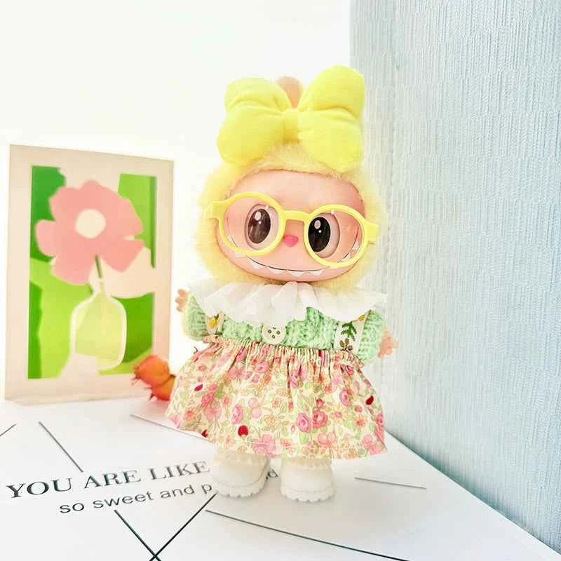 Floral Skirt Labubu Clothes | Handmade Labubu Outfit