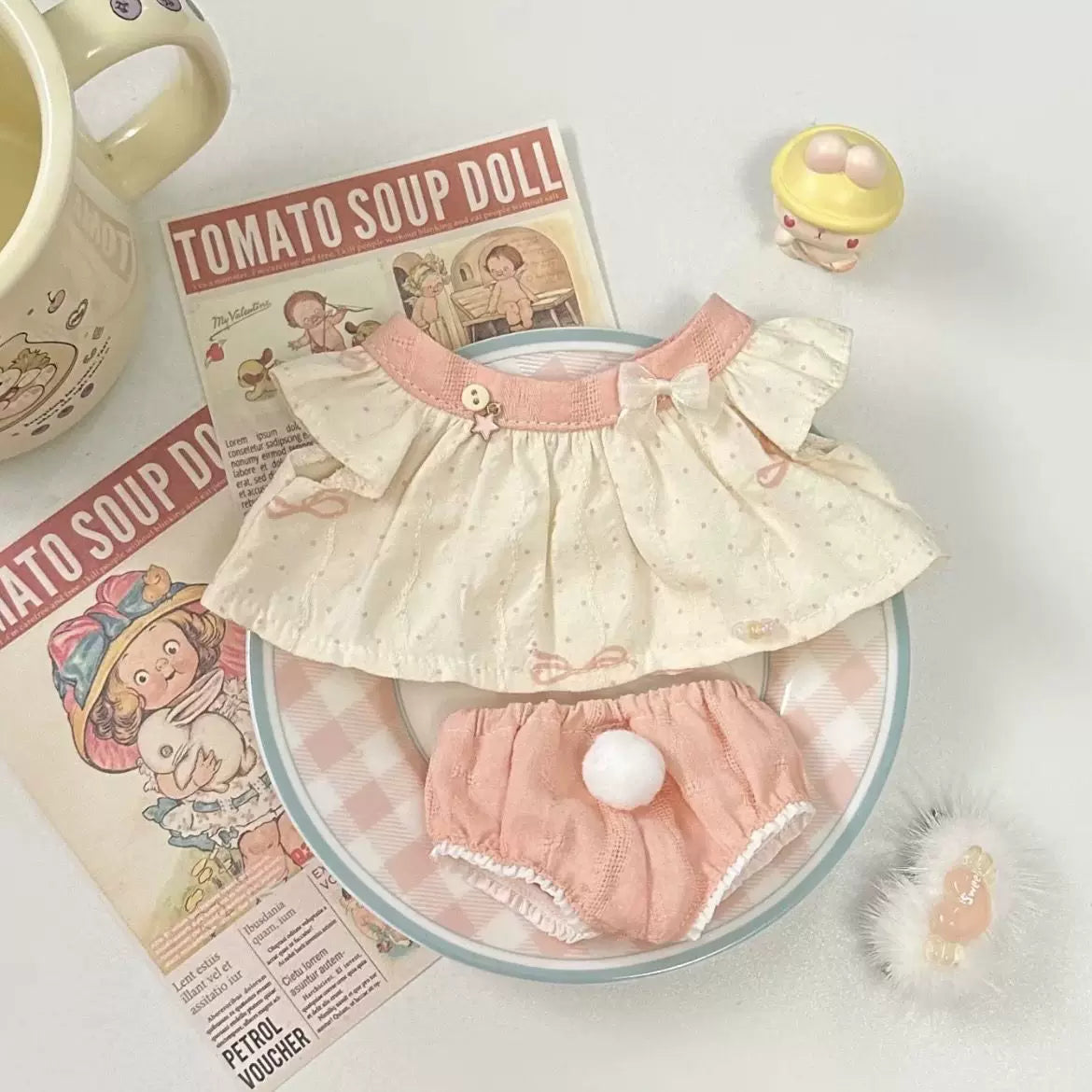 [In Stock] No Tea Jelly Napping Rabbit Outfits for 10cm/20cm Cotton Doll
