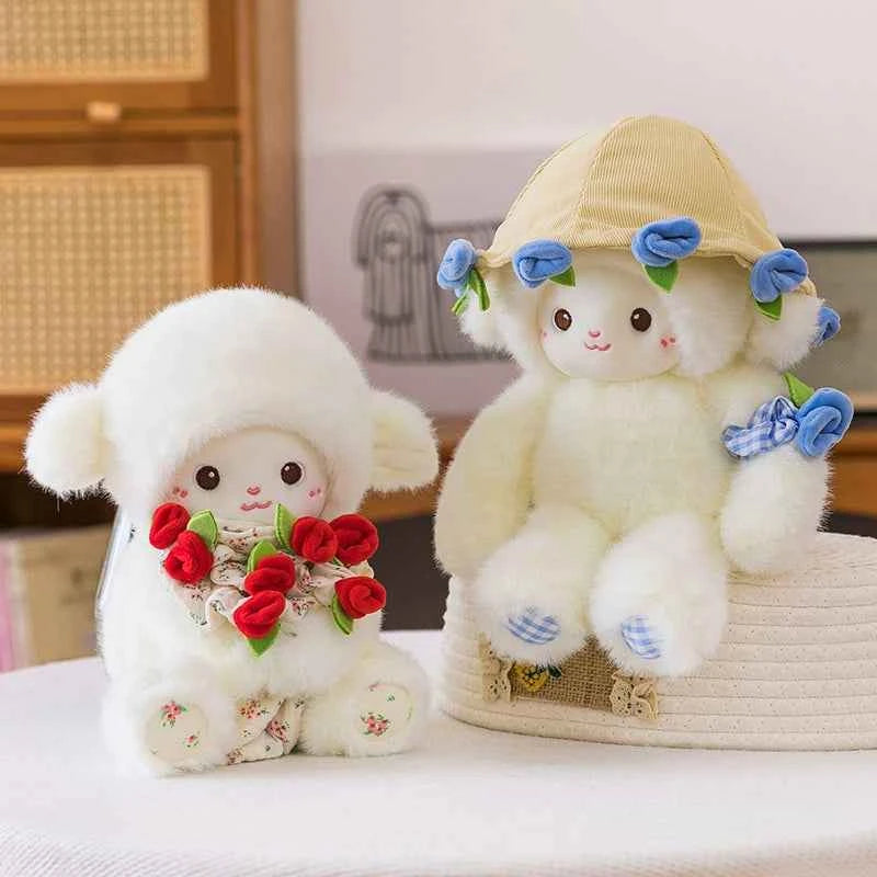 11" Rose Lamb Stuffed Animal Kawaii Plush Toy