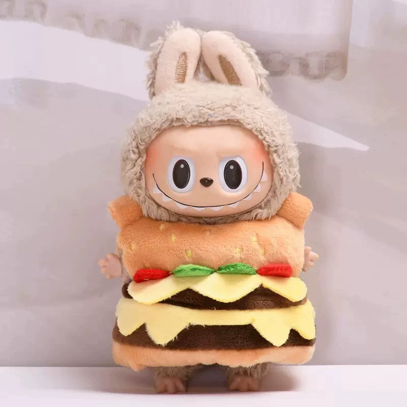 Hamburger Costume Labubu Clothes | Handmade Labubu Outfit - Soft Friend