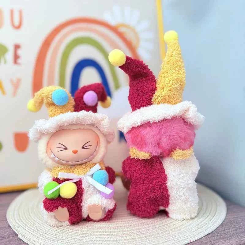 Colored Ball Clown Labubu Clothes | Handmade Labubu Outfit