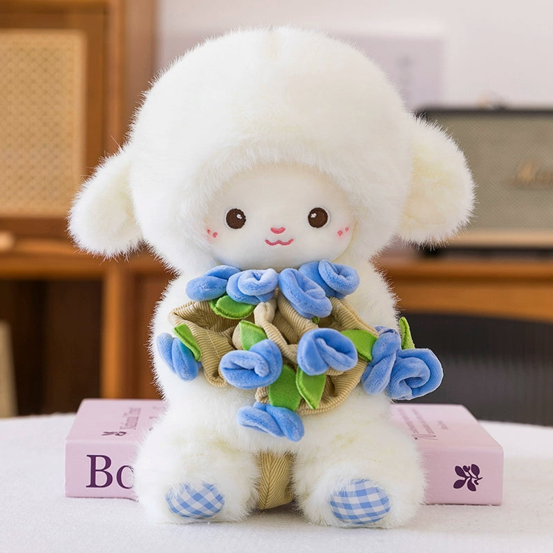 11" Rose Lamb Stuffed Animal Kawaii Plush Toy - Soft Friend