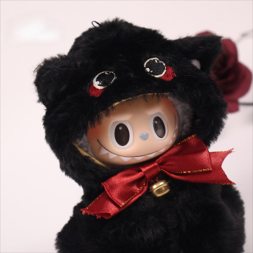 Black Cat Labubu Clothes | Handmade Labubu Outfit - Soft Friend