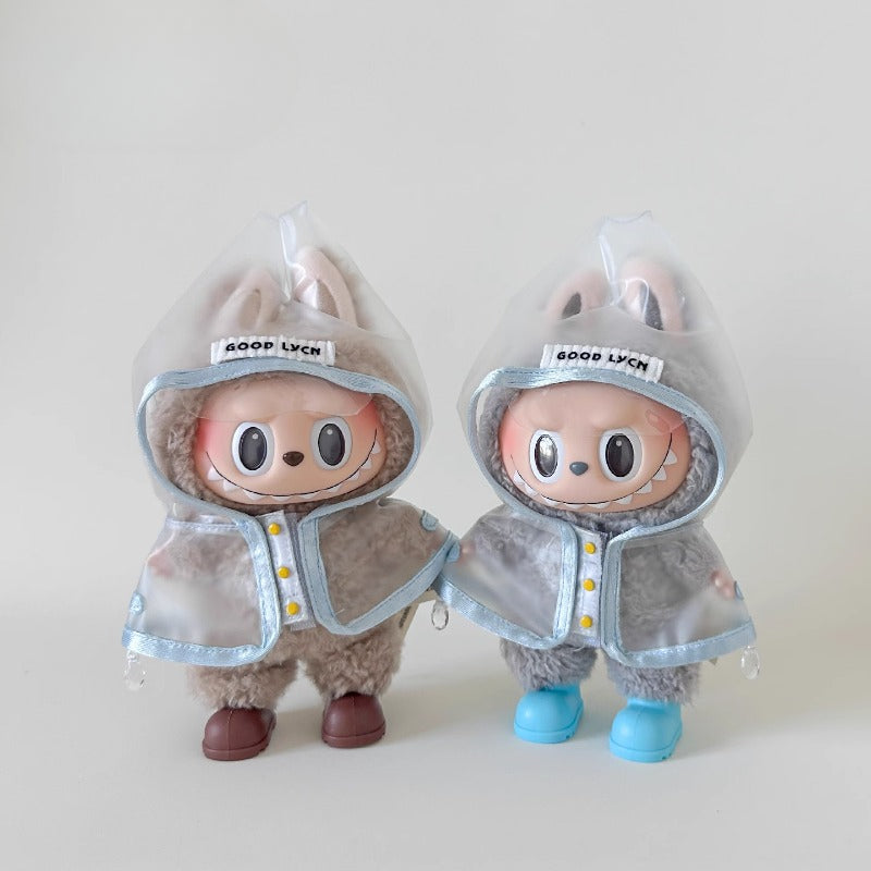 Clear Raincoat Labubu Clothes | Handmade Labubu Outfit - Soft Friend