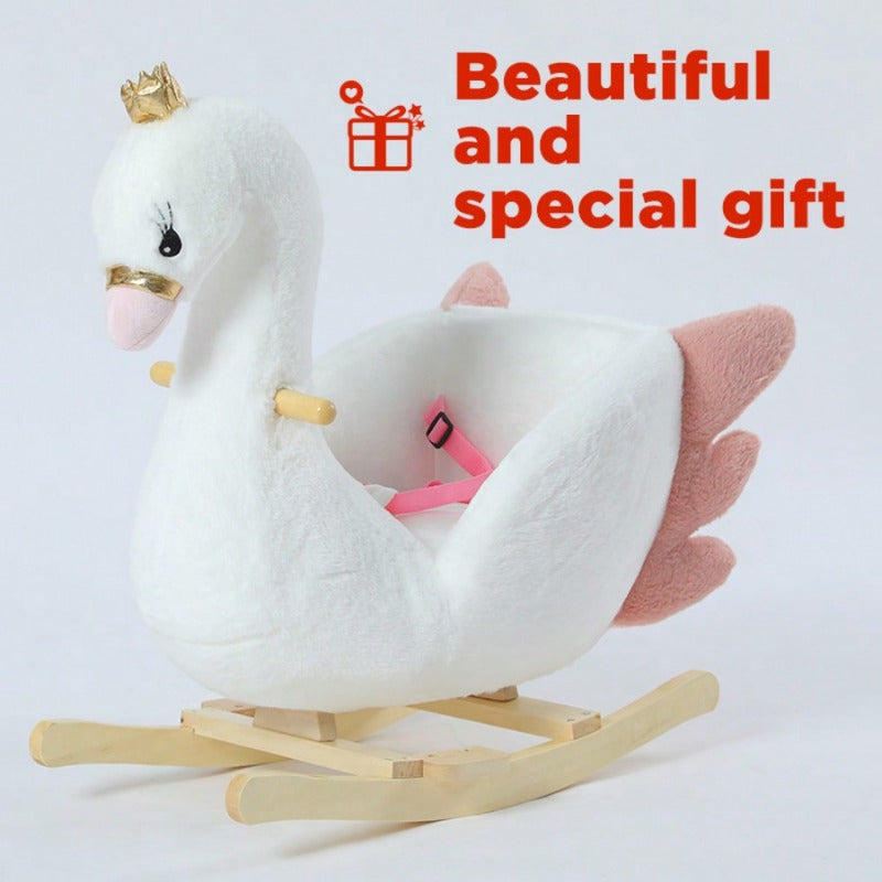Rocking Horse, Swan Theme, Baby Toys, Home Outdoor Can Be Used, Holiday Birthday Gifts