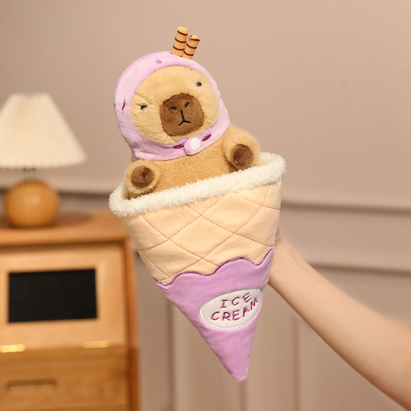 13" Cute Ice Cream Capybara Stuffed Animal Kawaii Plush Toy - Soft Friend