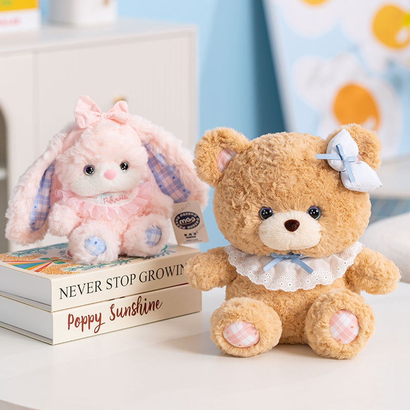 Puff Bear & Bunny Stuffed Animal Plush Toy - Soft Friend
