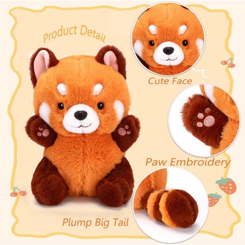 9" Cute Red Panda Plush Toy - Stuffed Animal - Soft Friend