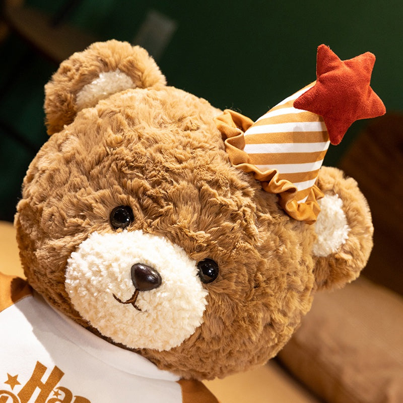 Happy Birthday Little Bear Stuffed Animal Plush Toy - Soft Friend