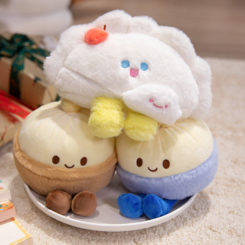 7.87" Cute Dumplings and Bun Stuffed Animal Kawaii Plush Toy - Soft Friend
