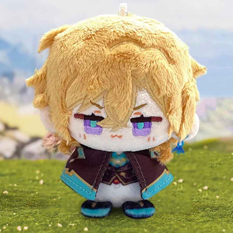 Anime Plush Toy Keychain, 4" Cute Chibi Genshin Plushie (Aventurine)