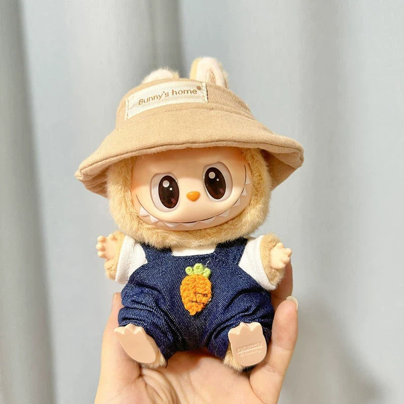 Carrot Overalls Labubu Clothes | Handmade Labubu Outfit - Soft Friend
