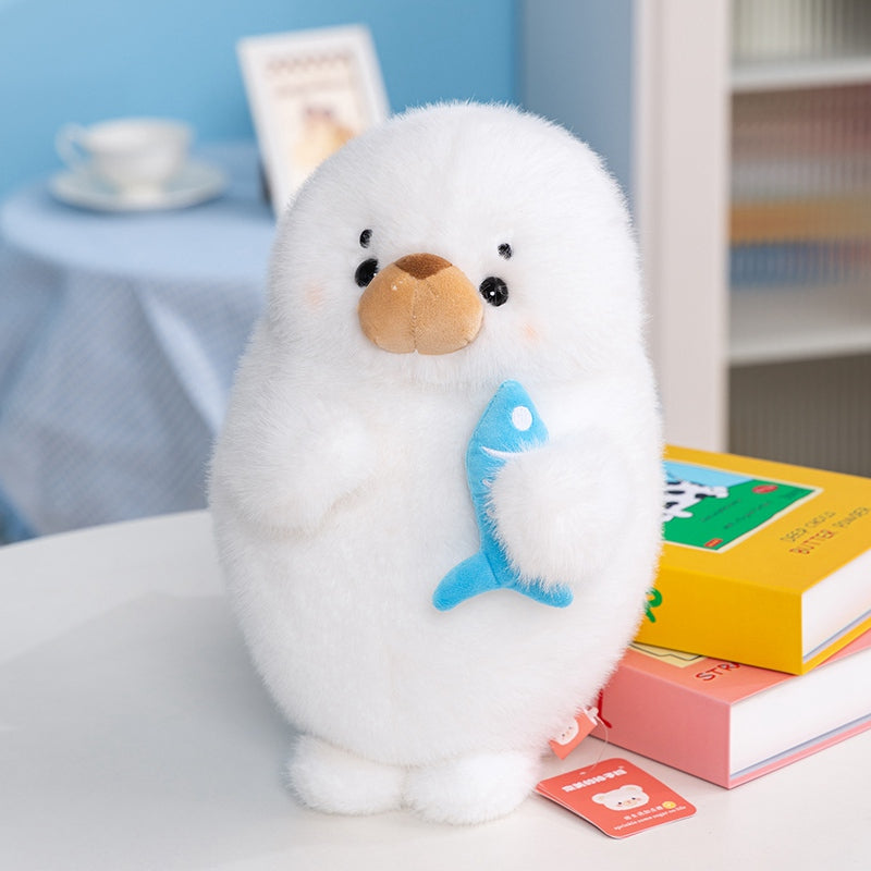 Catching fish Seal Stuffed Animal Plush Toy - Soft Friend
