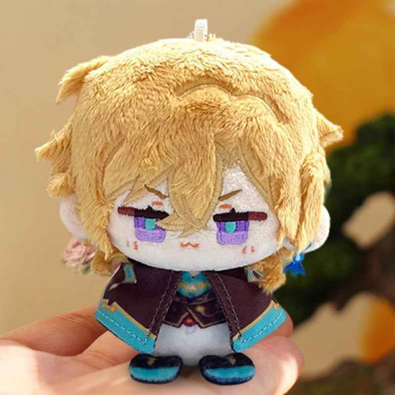 Anime Plush Toy Keychain, 4" Cute Chibi Genshin Plushie (Aventurine)