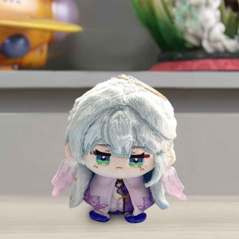 Anime Plush Toy Keychain, 4" Cute Chibi Genshin Plushie (Robin)