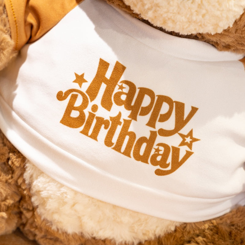 Happy Birthday Little Bear Stuffed Animal Plush Toy - Soft Friend